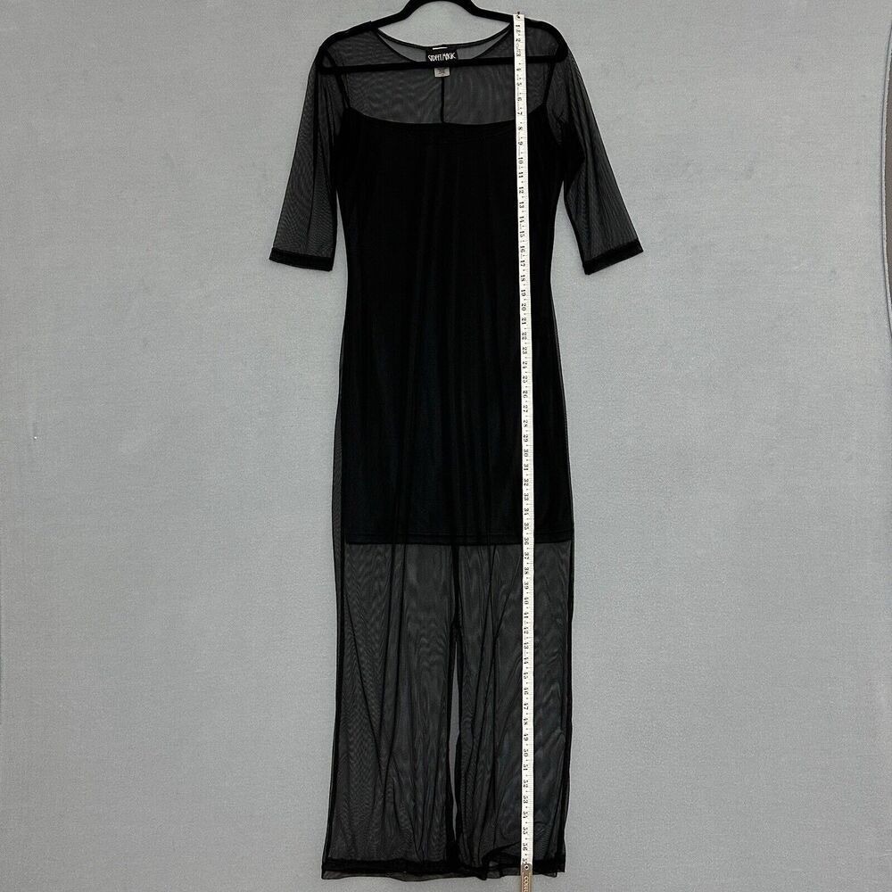Vintage Street Magic Womens Dress L Black Sheer Bodycon Maxi Witchy Whimsigoth - Picture 10 of 13